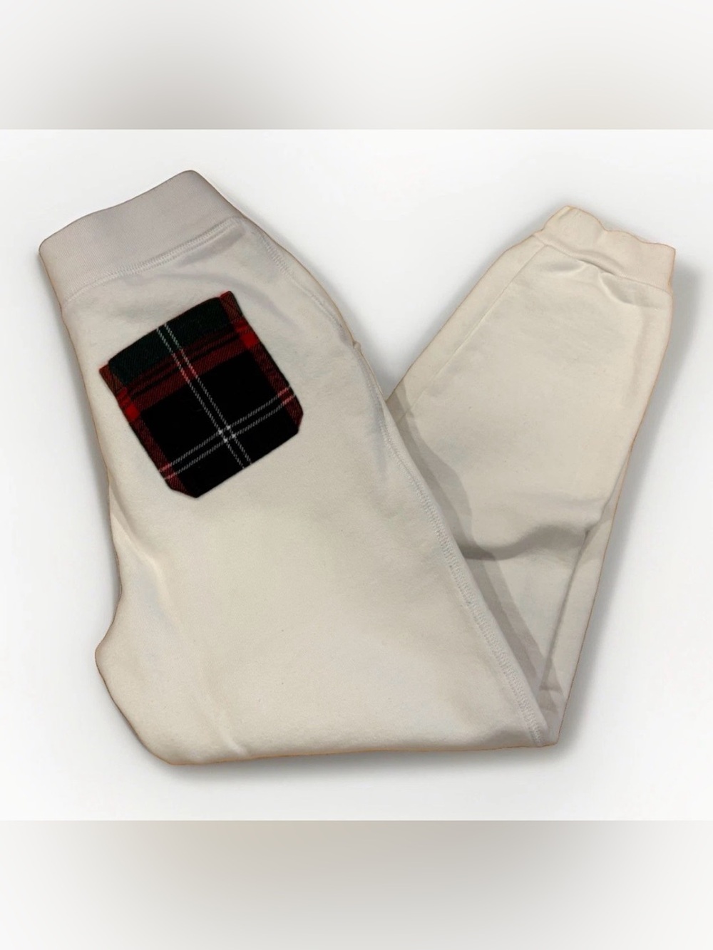 Kids Polo Ralph Lauren Sweatpants White Plaid Pocket Joggers Size Medium (10/12)